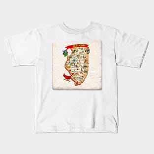 See The Map And Welcome To Illinois Kids T-Shirt